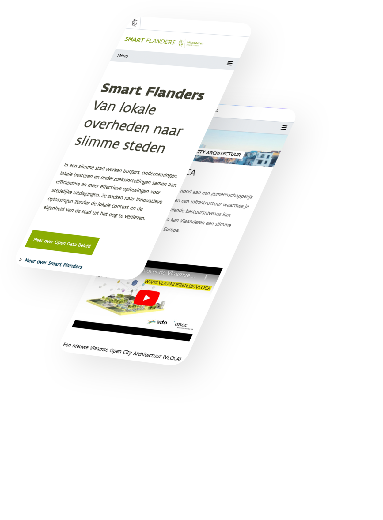 Flanders homepage op mobile