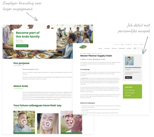 Employer branding pagina voor Ardo