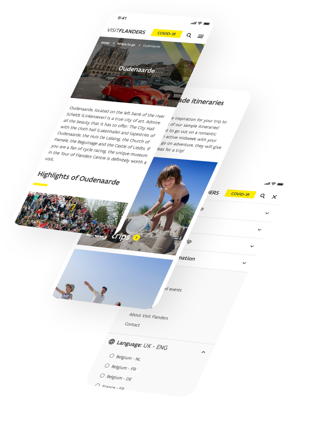Visit Flanders Homepage op tablet