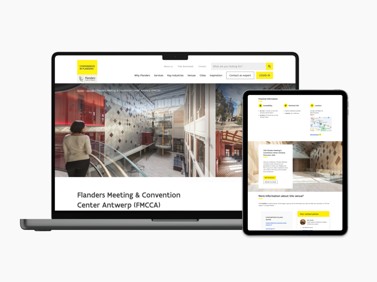 MeetinFlanders op desktop en mobile