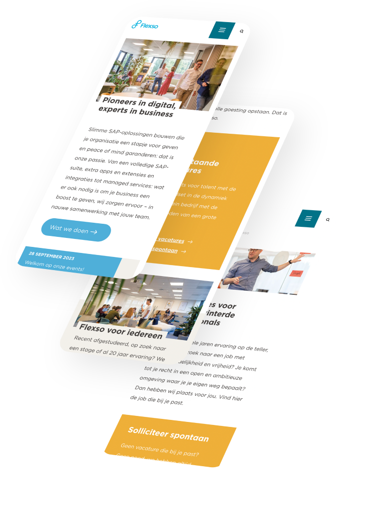Flexso Homepage op mobile