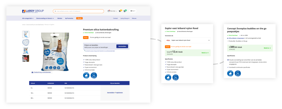 E commerce webshop Laroy Group
