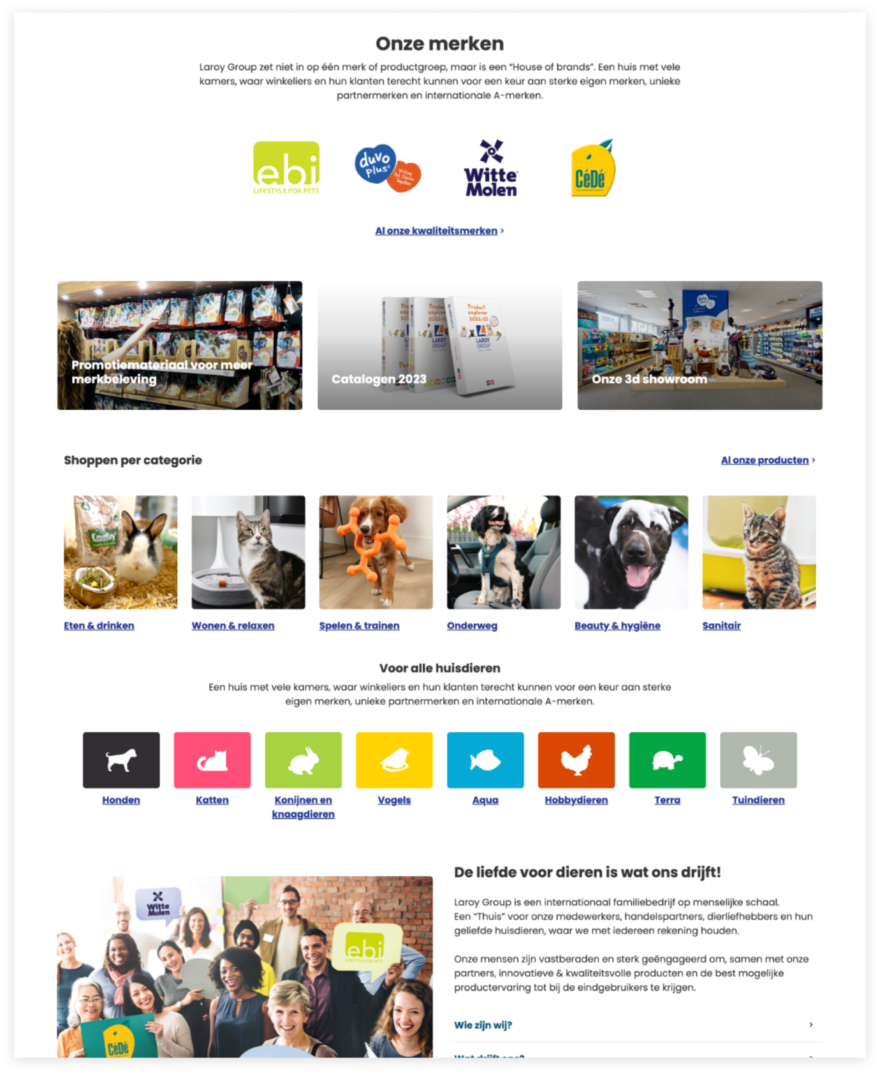 Landingspagina Laroy Group