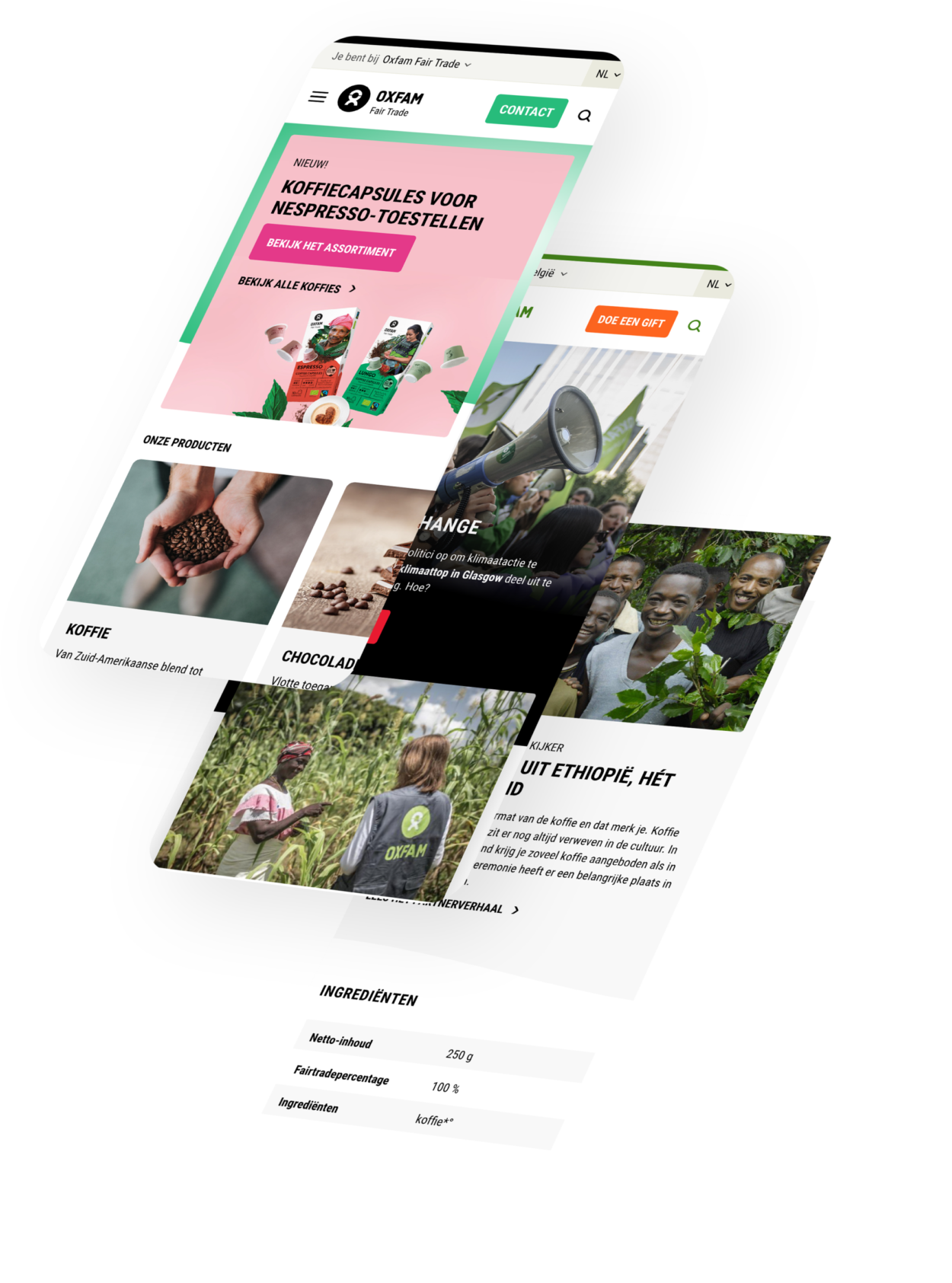 homepage OXFAM op tablet