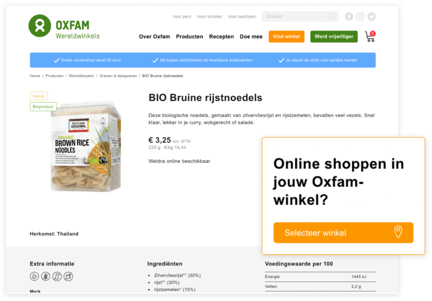 Winkel selecteren om voorraad te bekijken