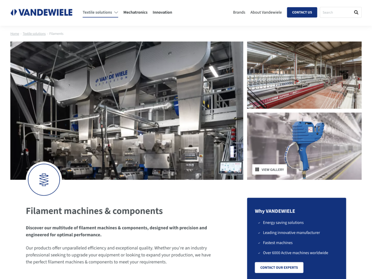 Filaments bij Vandewiele