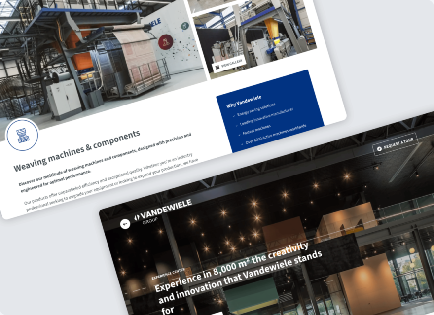 Landingspagina's van Vandewiele