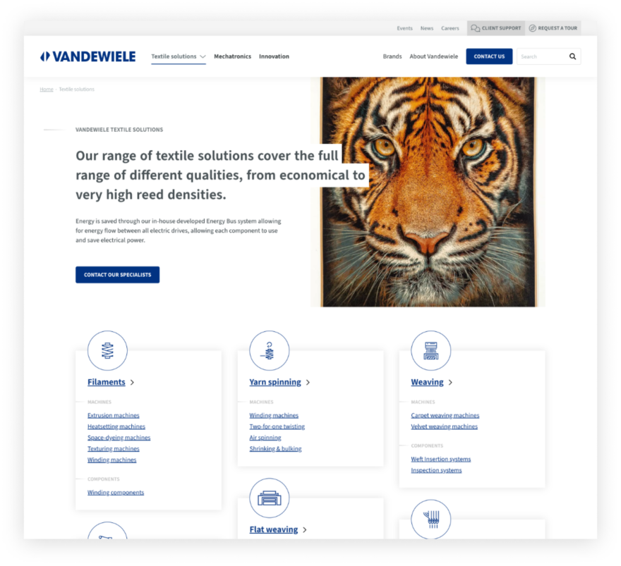 Productpagina van Vandewiele