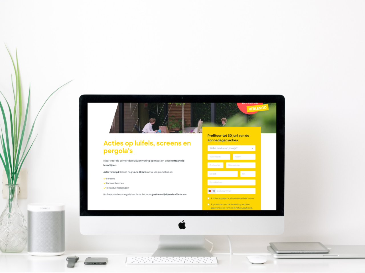 Landingspagina Winsol