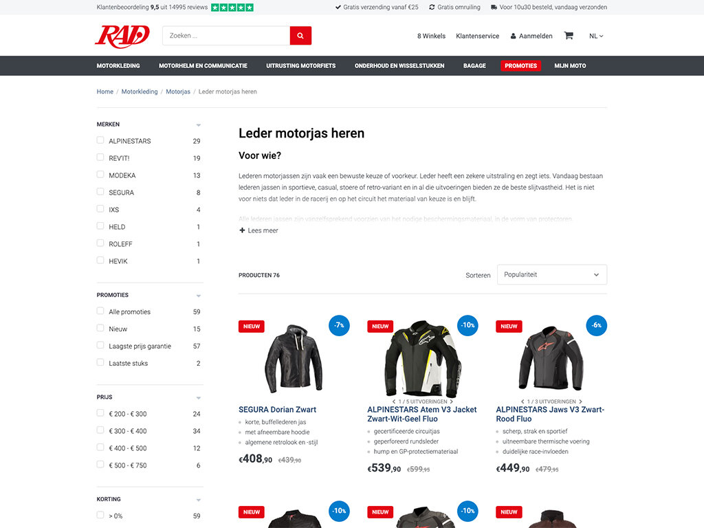 product page RAD