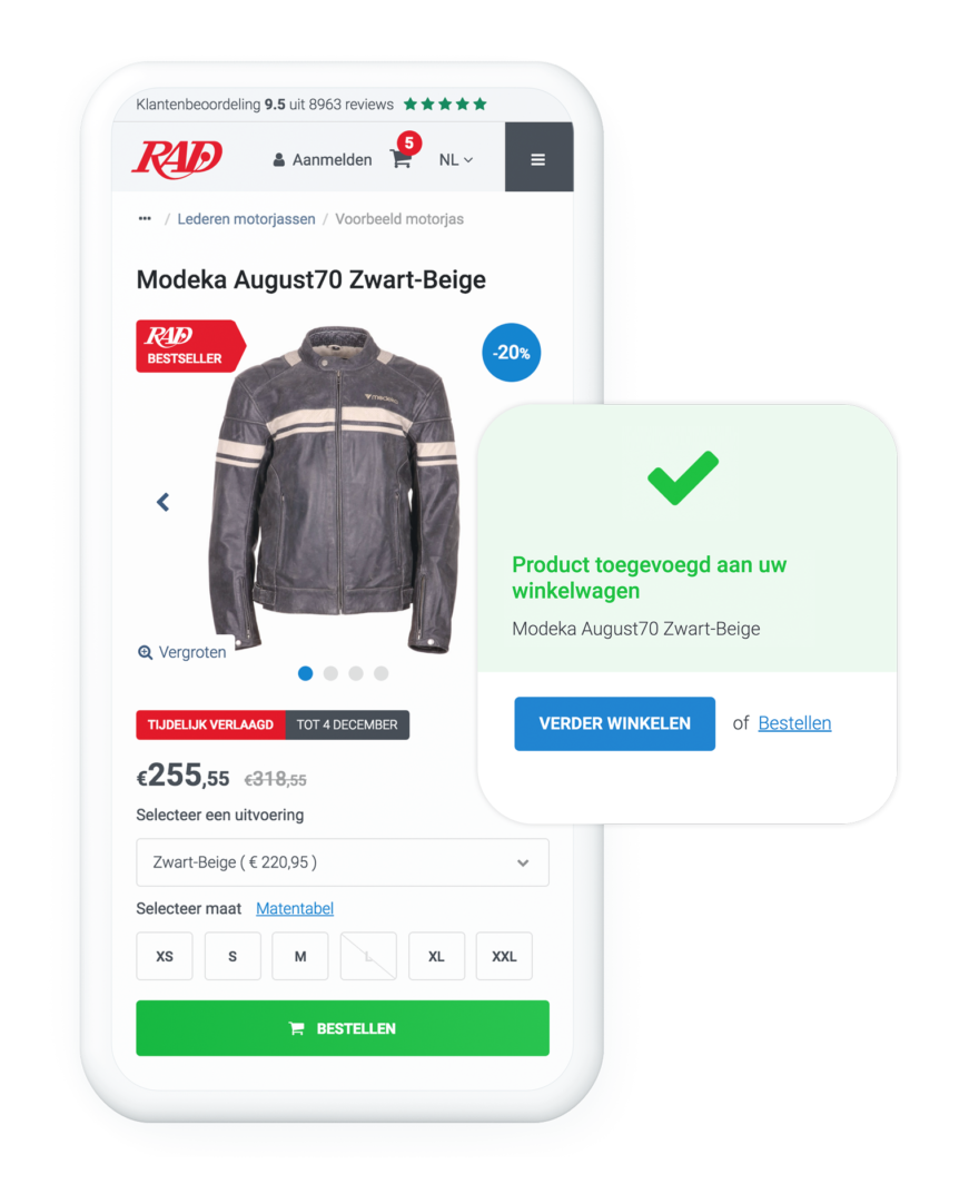 Webshop UX responsive