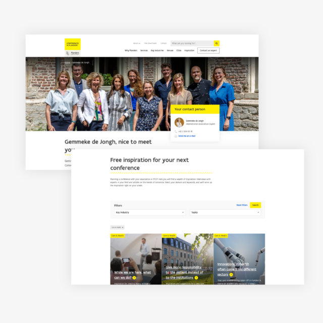 MeetinFlanders landingspagina's