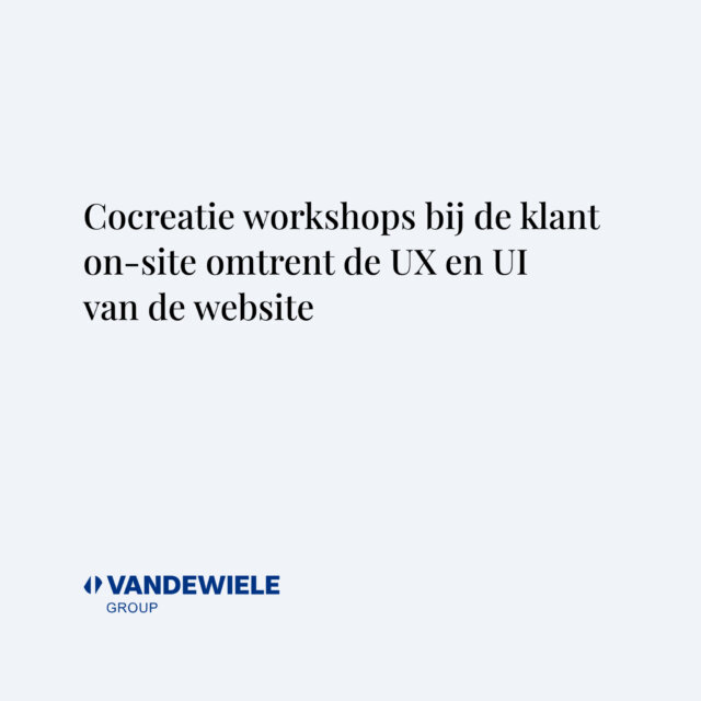 Cocreatie bij Vandewiele