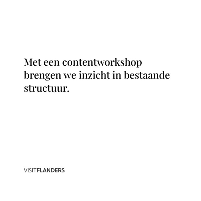 Contentworkshop Visit Flanders