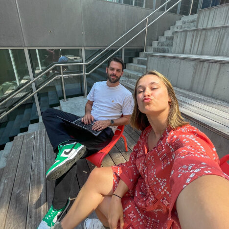 Selfie van Fran en Robin