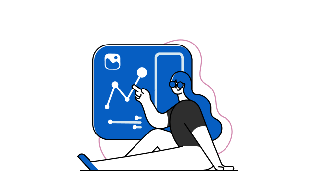 Illustration Business analytics Chart data settings image picture photo gallery woman