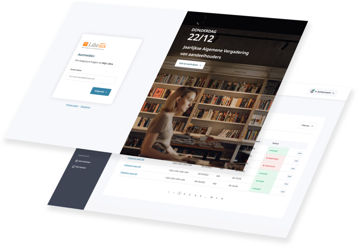 Homepage Librius op dekstop