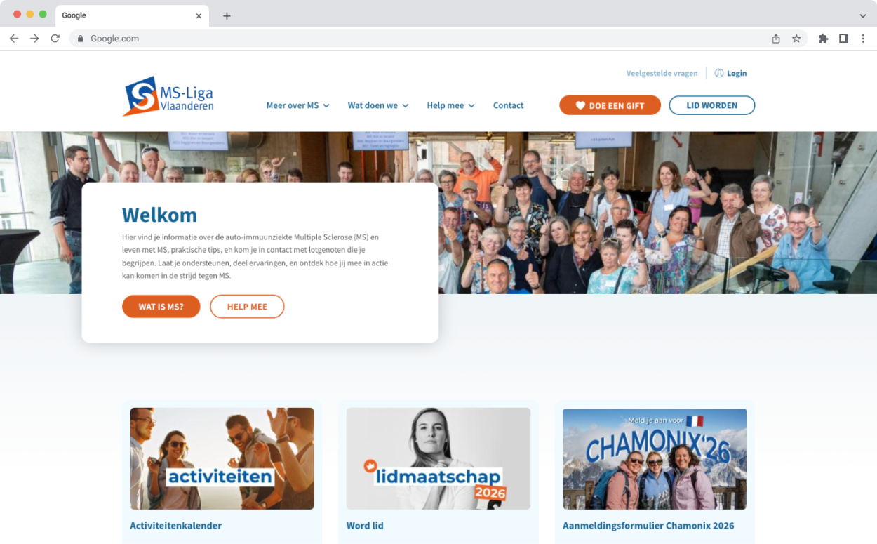 Ms vlaanderen homepage