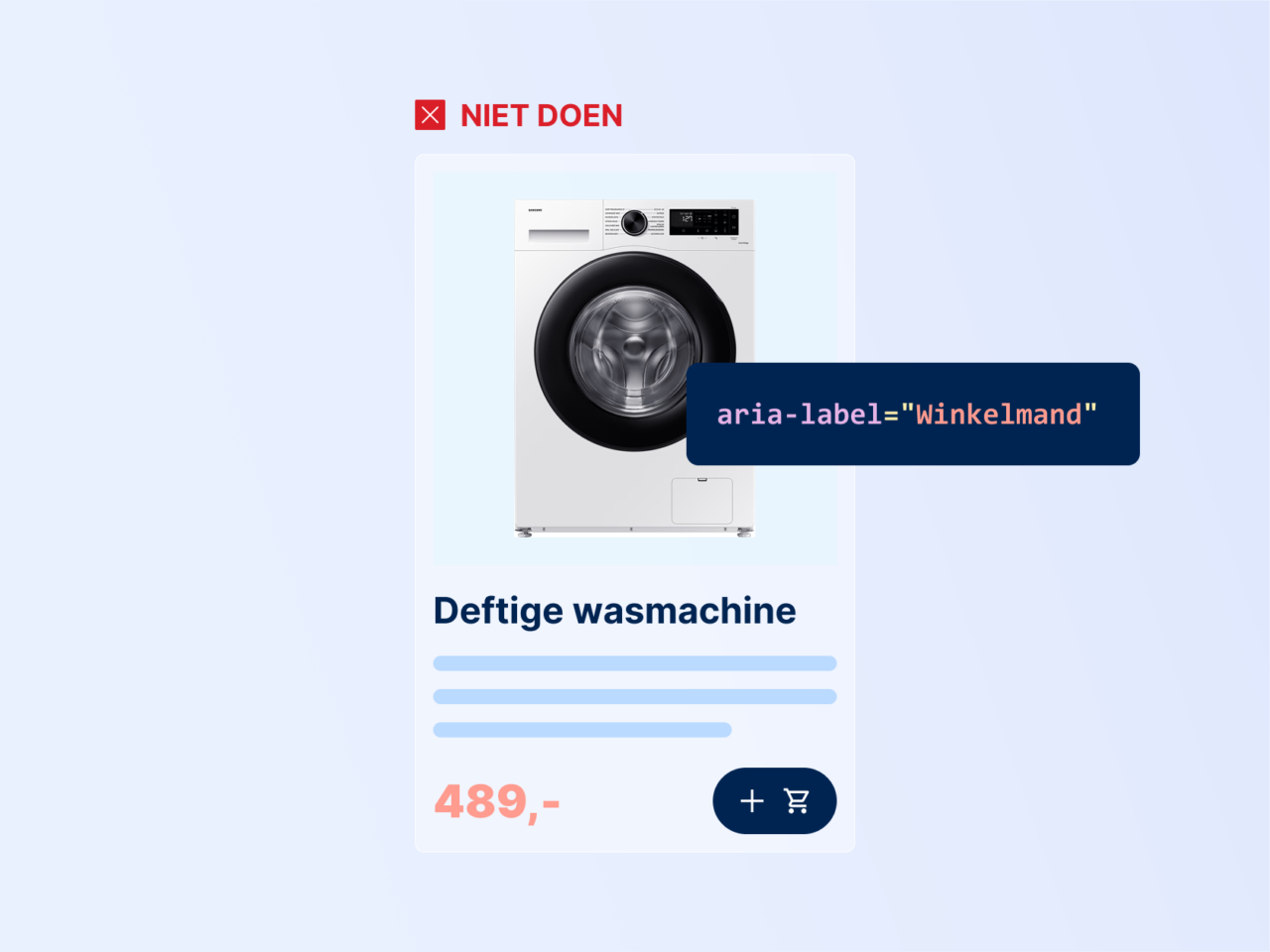 Niet doen aria label