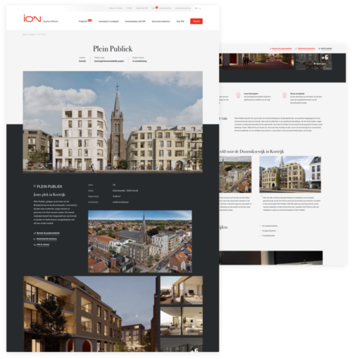 Een detailpagina van een project