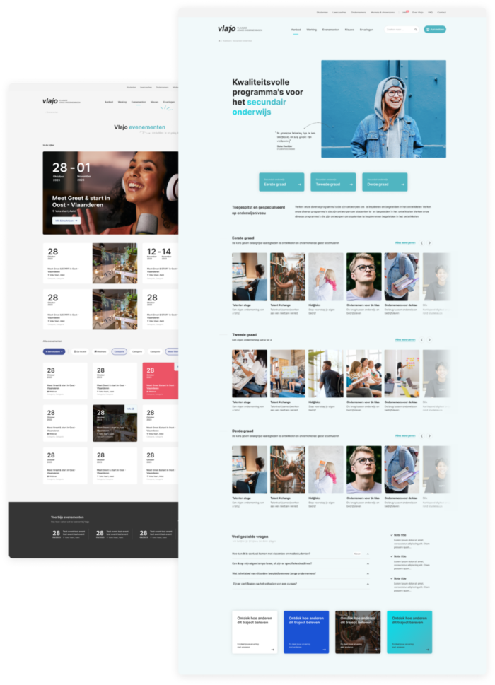 Twee designpagina's van Vlajo