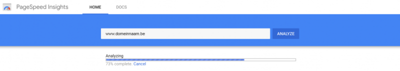 Page speed tester voorbeeld