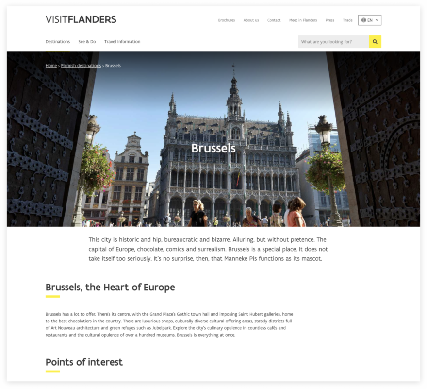 Landingspagina Visit Flanders