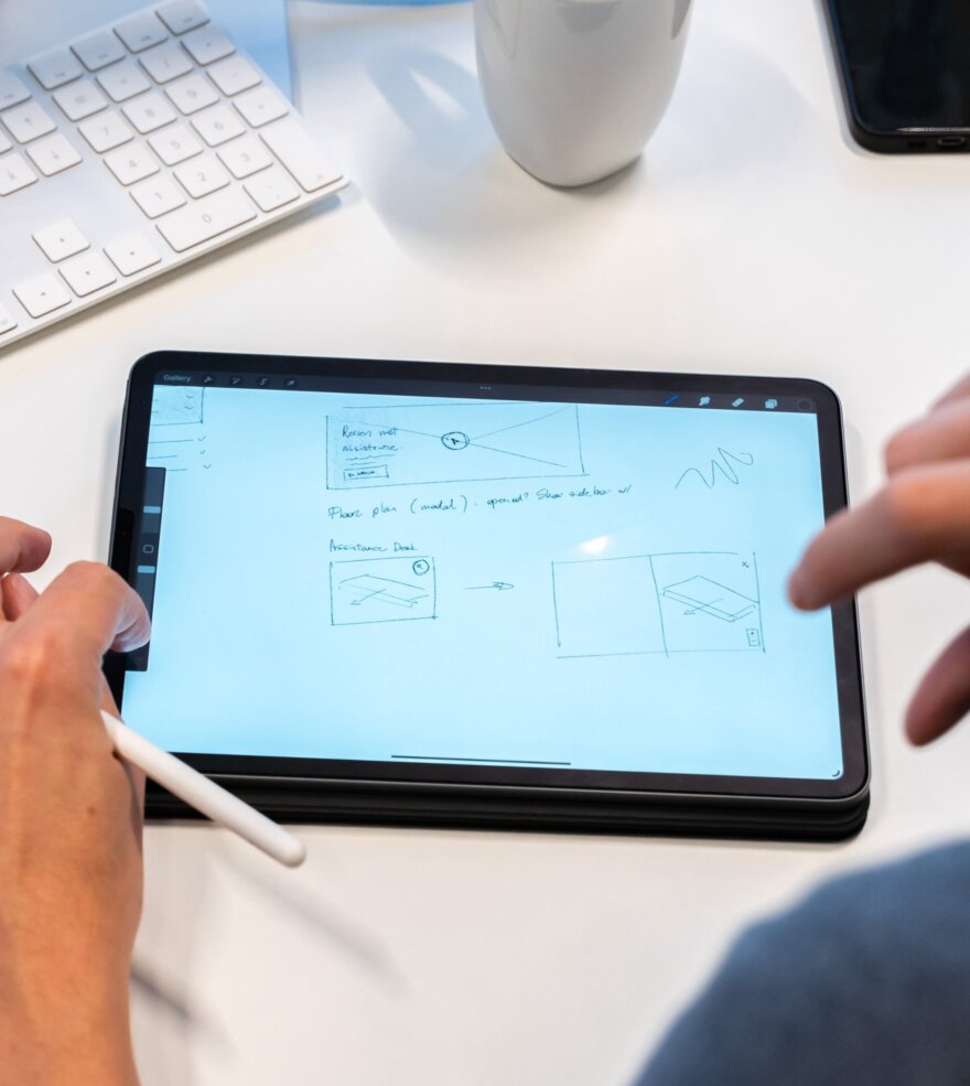 Ipad met wireframes