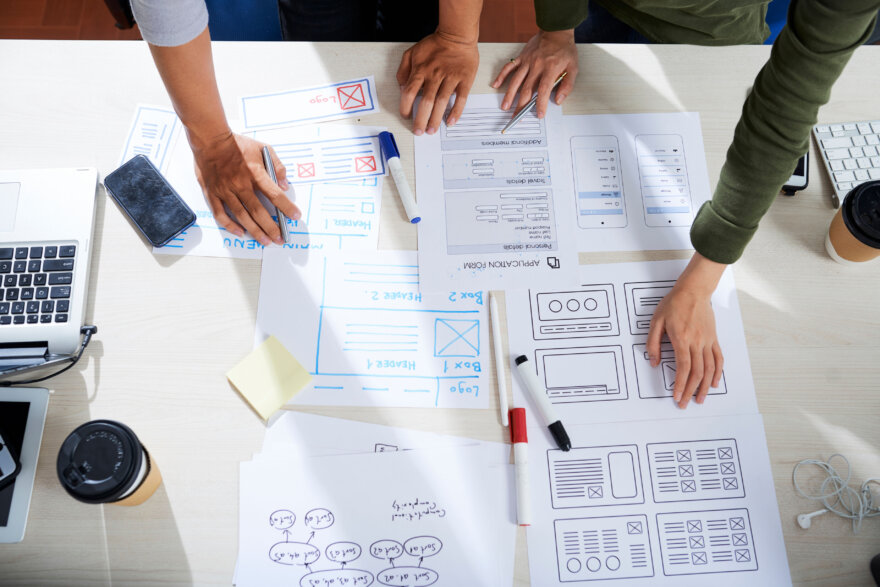 Wireframes en allerhande schetsen